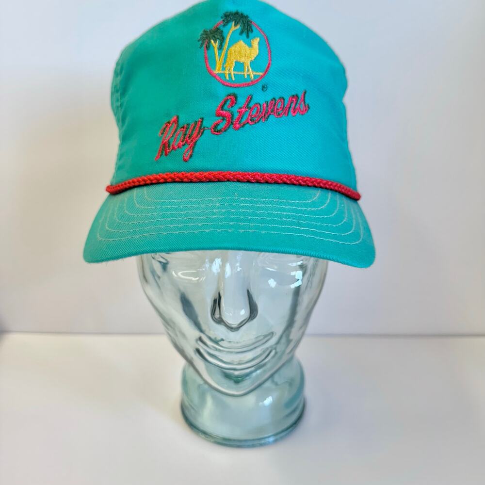 Ray Steven's Vintage 80s 90s turquoise snap back trucker hat one size